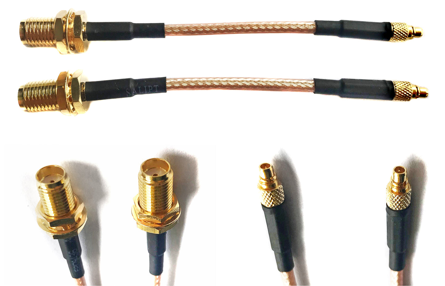 Pack of 2 RF RG316 Pigtail SMA Female Antenna Connector to Straight MMCX Male no Angle Coaxial Cable Adapter