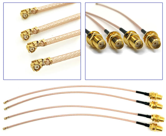 Pack of 4 RF U.FL(IPEX/IPX) Mini PCI to SMA Female Pigtail Antenna Wi-Fi Coaxial RG-178 Low Loss Cable