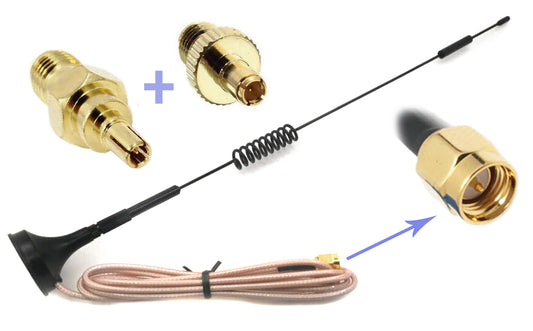 Universal Kit of 3G 4G LTE Dipole Antenna Wide Band 7dBi 698-2700Mhz Omni Directional GSM on Magnetic Base RG316 3ft/0.9m Low Loss Cable with SMA Female to TS-9 and CRC9 for any Devices as Verizon