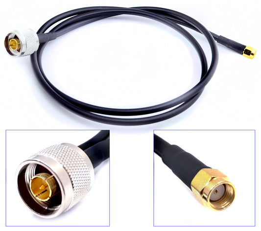 N Male to RP-SMA Male Connector Antenna Pigtail Coaxial 2.4Ghz/5Ghz 3D-FB Low Loss Copper Cable