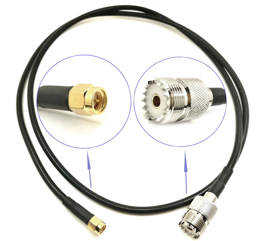 RF Pigtail Low Loss 3D-FB Cable SMA Male to UHF SO-239 Female Coaxial Antenna Connector