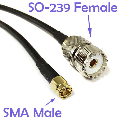 RF Pigtail Low Loss 3D-FB Cable SMA Male to UHF SO-239 Female Coaxial Antenna Connector