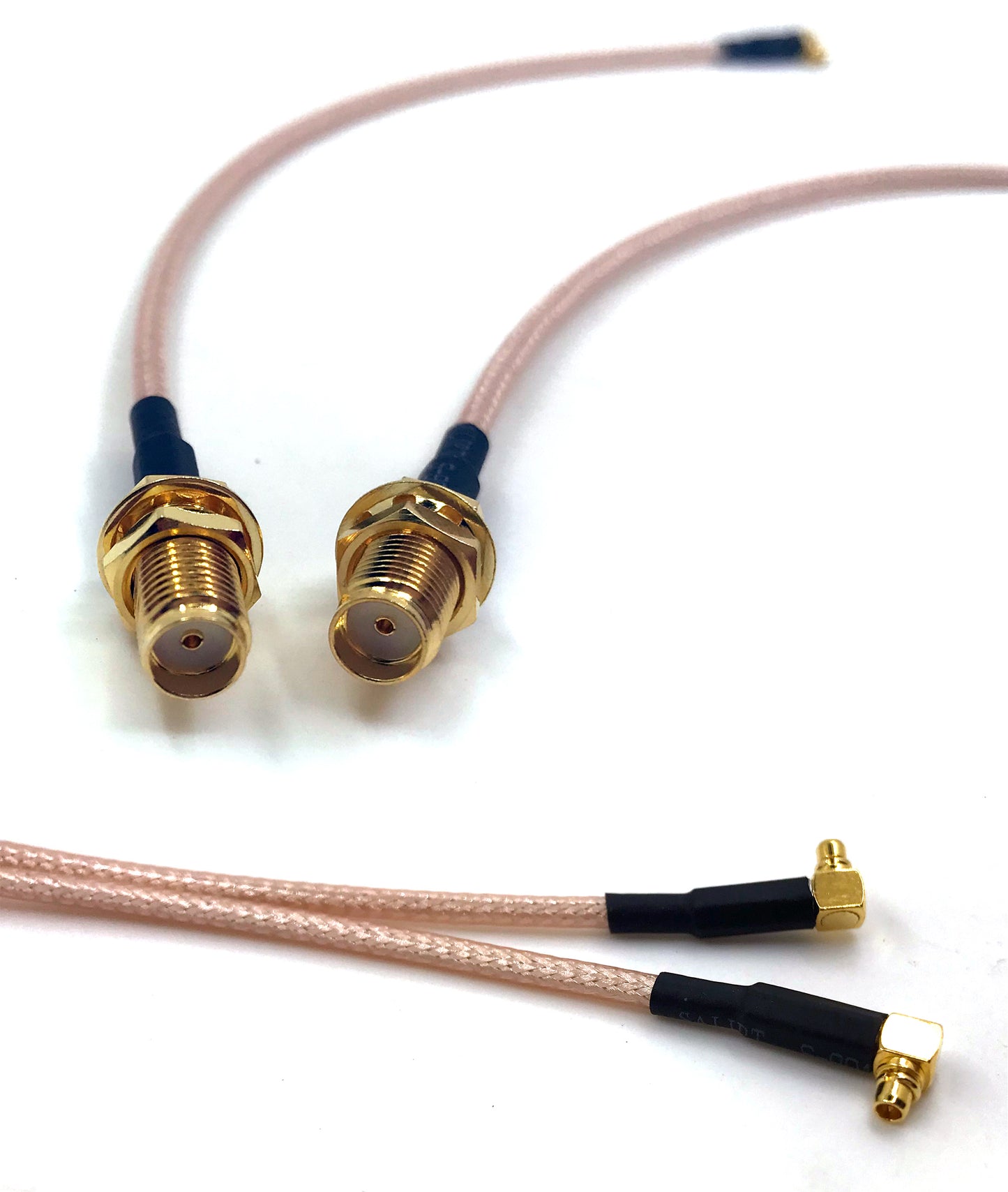 Pack of 2 RF RG316 Pigtail SMA Female Antenna Connector to MMCX Male Coaxial Cable Adapter Right Angle