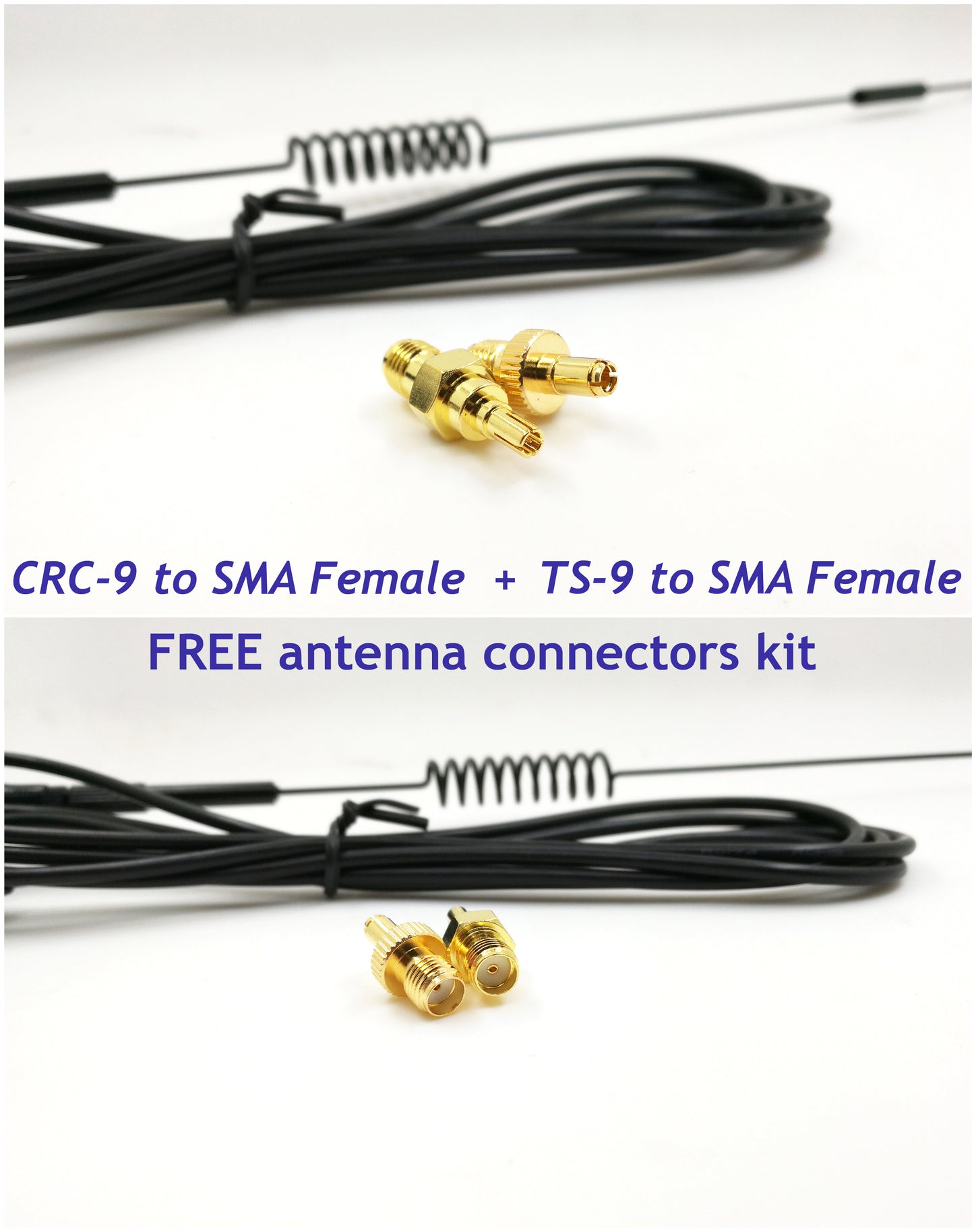 Universal Kit of 3G 4G LTE Dipole Antenna Wide Band 7dBi 698-2700Mhz Omni Directional GSM on Magnetic Base RG316 3ft/0.9m Low Loss Cable with SMA Female to TS-9 and CRC9 for any Devices as Verizon
