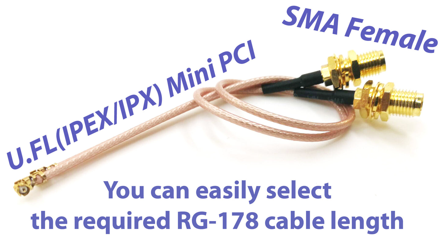 Pack of 4 RF U.FL(IPEX/IPX) Mini PCI to SMA Female Pigtail Antenna Wi-Fi Coaxial RG-178 Low Loss Cable