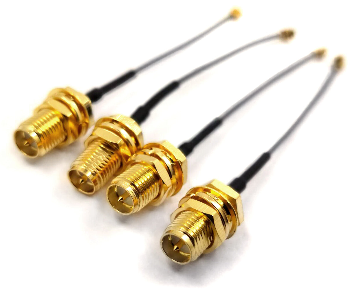 Pack of 4 RF U.FL(IPEX/IPX) Mini PCI to RP-SMA Female Pigtail Antenna Wi-Fi Low Loss Coaxial Cable 1.13mm