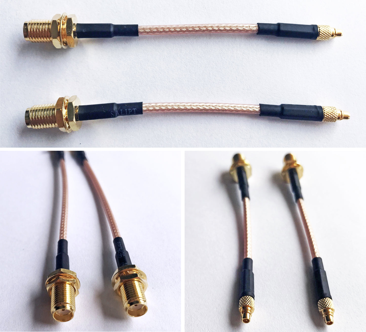 Pack of 2 RF RG316 Pigtail SMA Female Antenna Connector to Straight MMCX Male no Angle Coaxial Cable Adapter