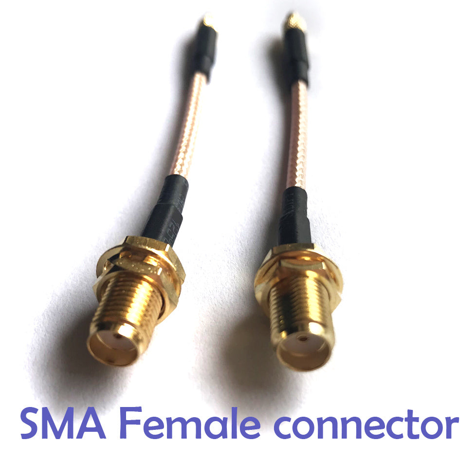 Pack of 2 RF RG316 Pigtail SMA Female Antenna Connector to Straight MMCX Male no Angle Coaxial Cable Adapter